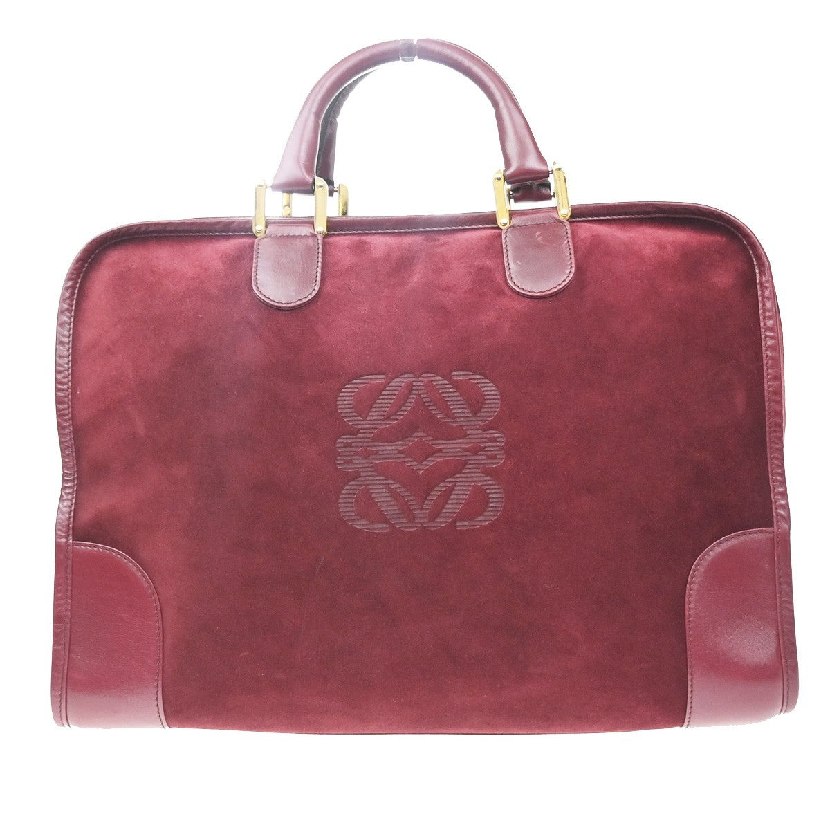 Loewe Amazona Suede Burgundy Suede Handbag (Pre-Owned)