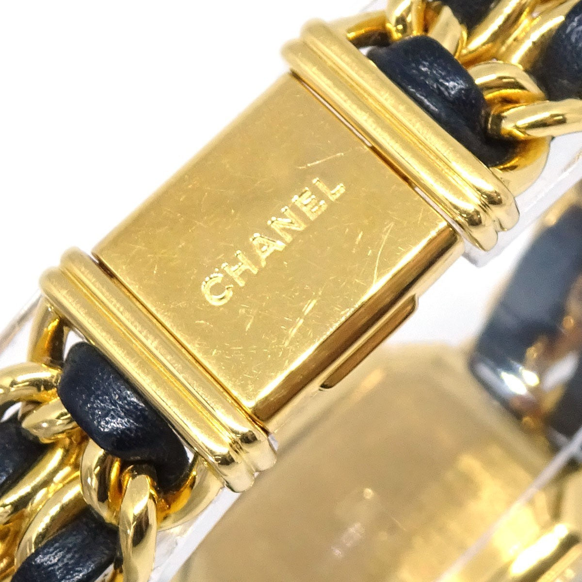 Chanel Premiere Rock Quartz Plated Metal And Leather Watch (Pre-Owned)