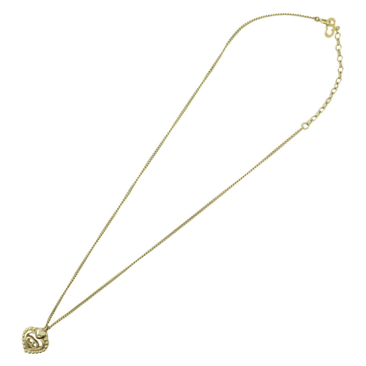 Christian Dior Cd Heart Metal Gold Gold_Plated Necklace Jewelry (Pre-Owned)