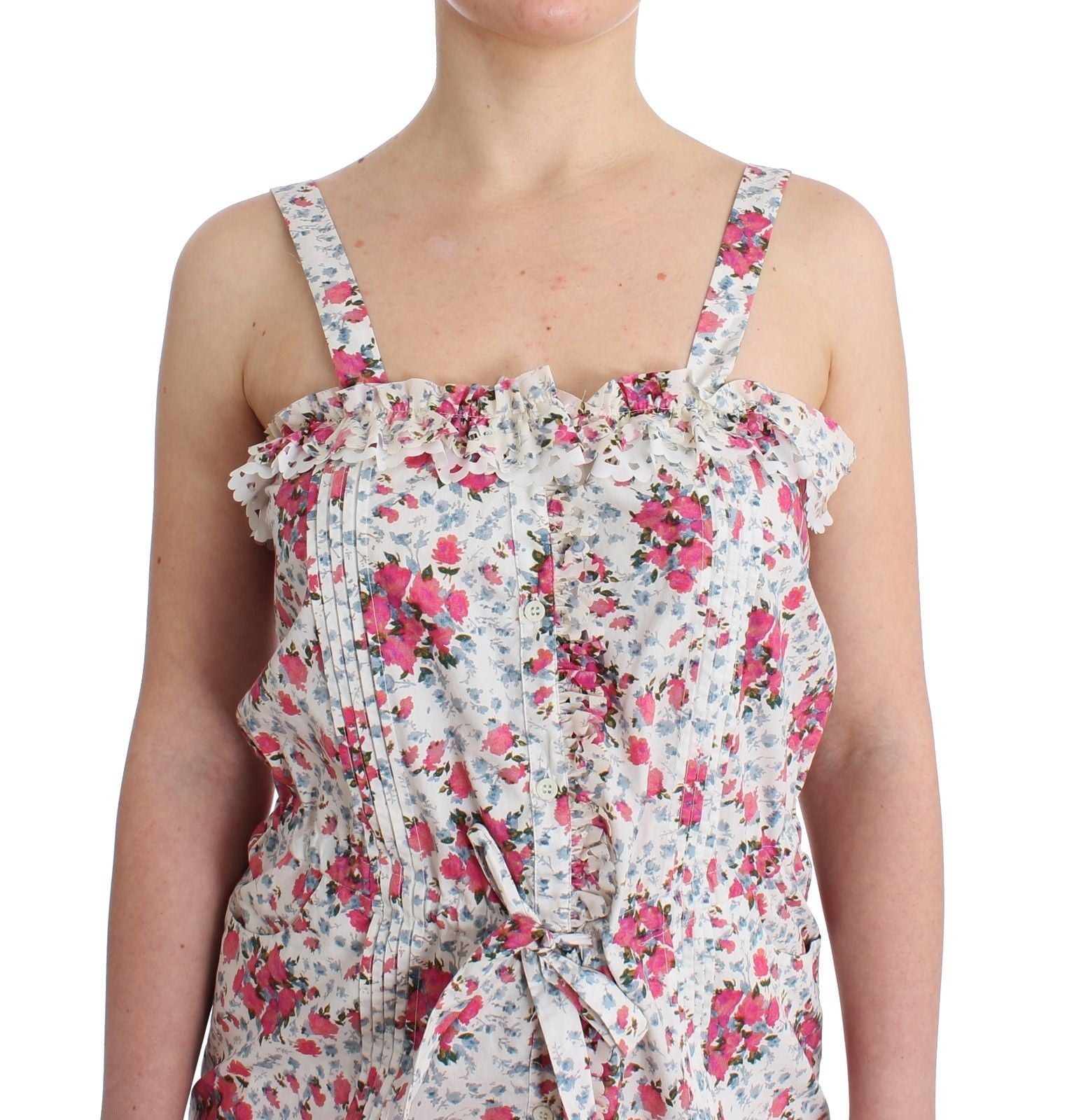 Ermanno Scervino Beachwear Pink Floral Beach Mini Dress Women's Short