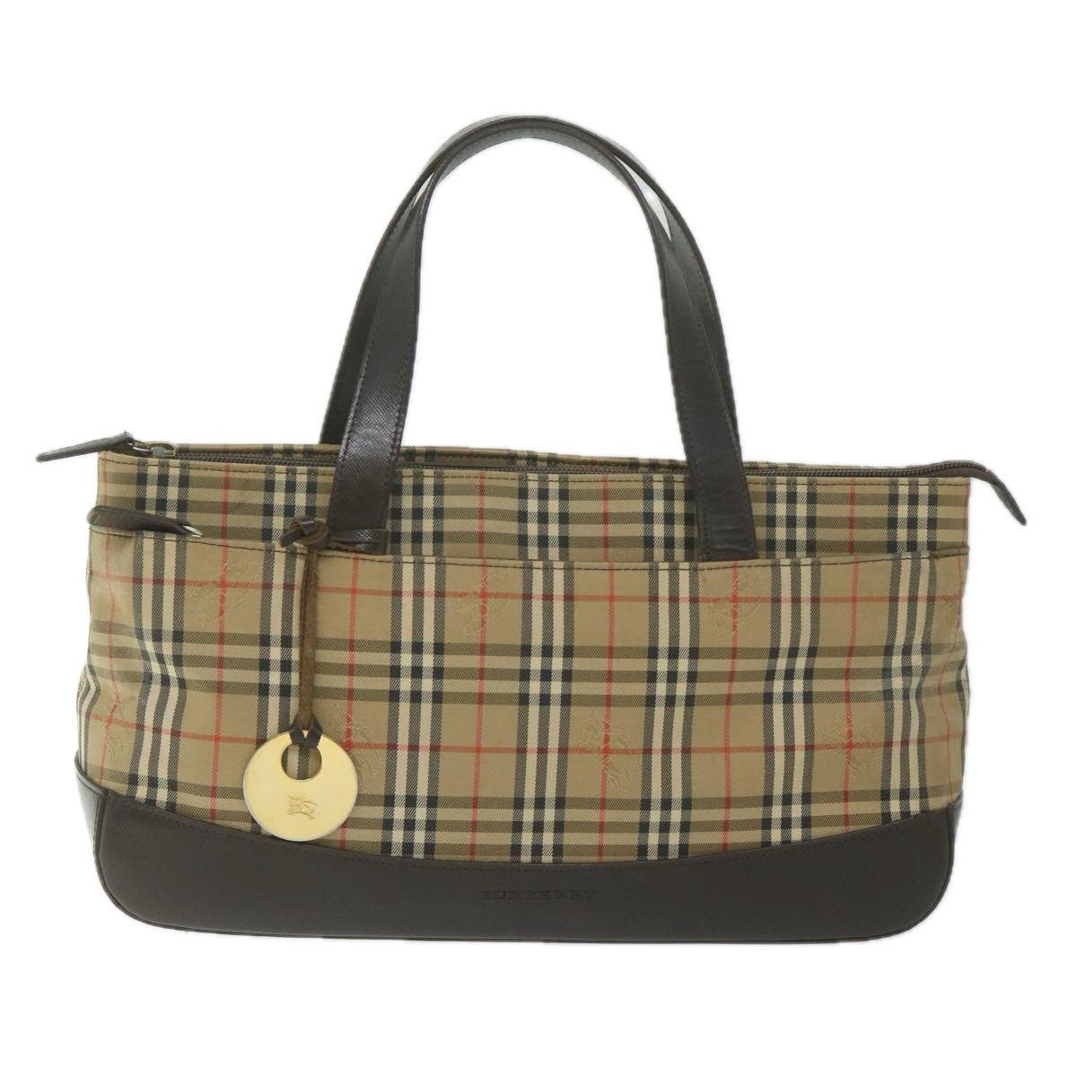 Burberry Nova Check Nova Check Canvas And Leather Beige Canvas Handbag (Pre-Owned)