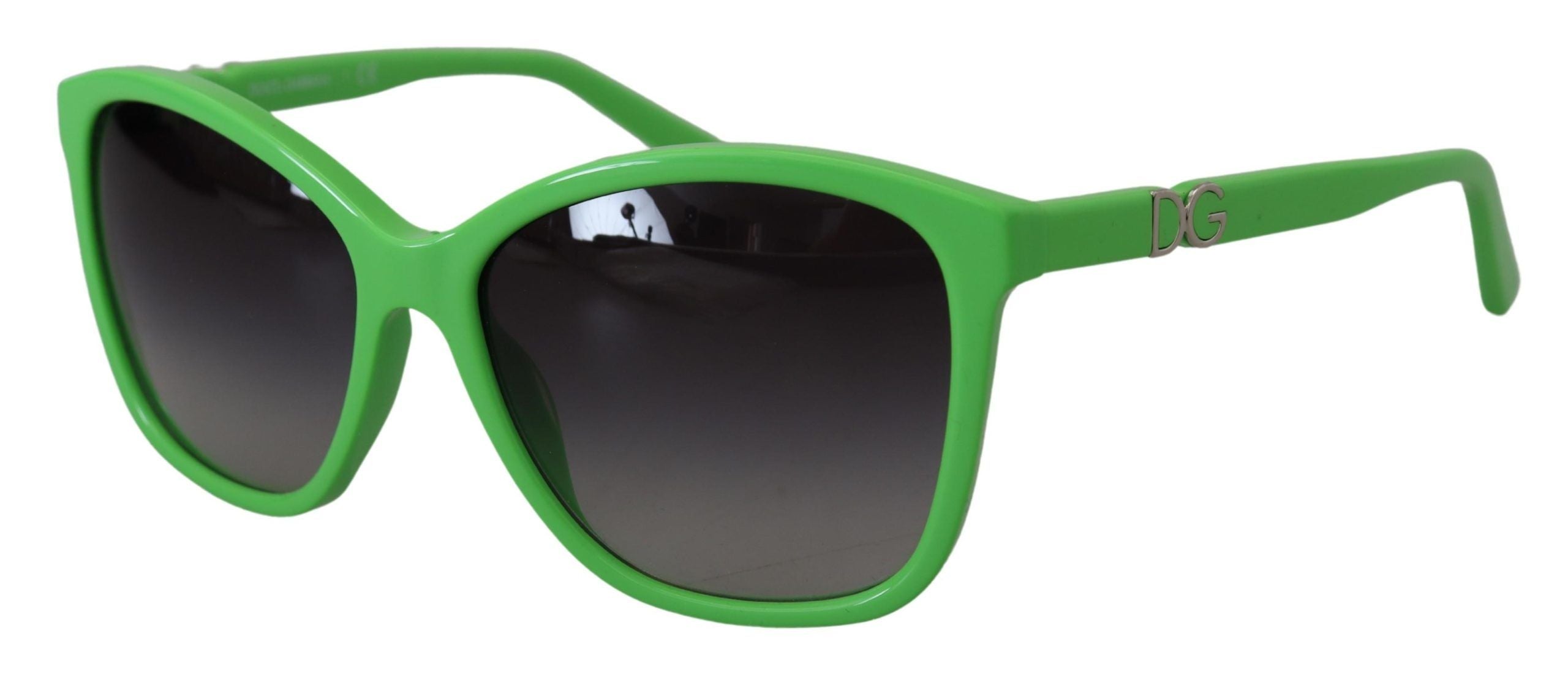 Dolce & Gabbana Chic Green Acetate Round Women's Sunglasses