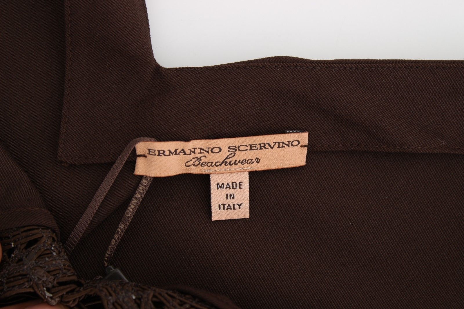 Ermanno Scervino Beachwear Brown Cotton Stretch Tunic Women's Dress