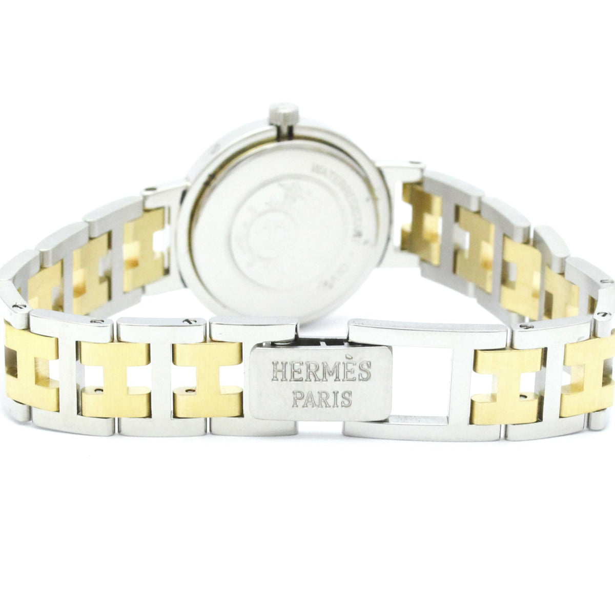 Hermes Clipper Quartz Stainless Steel And Plated Metal Watch (Pre-Owned)