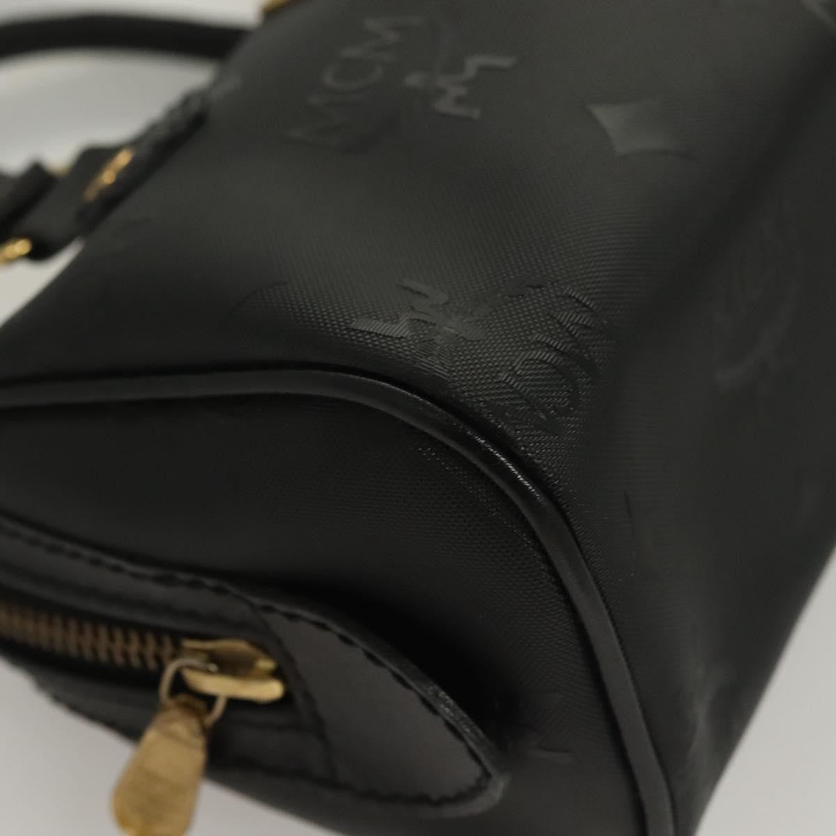 MCM Visetos Logogramme Canvas And Leather Black Canvas Handbag (Pre-Owned)