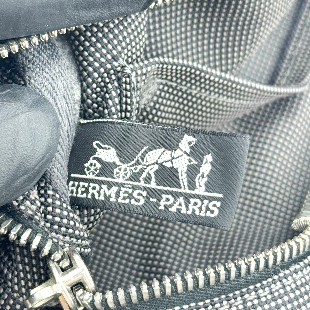 Hermes Fourre-Tout Herline Canvas Black Polyamide Tote Bag Bag (Pre-Owned)