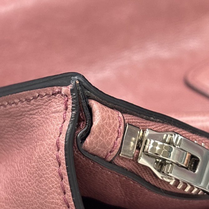 Prada Double Zip Lux Convertible Saffiano Leather Pink Leather Tote Bag Bag (Pre-Owned)