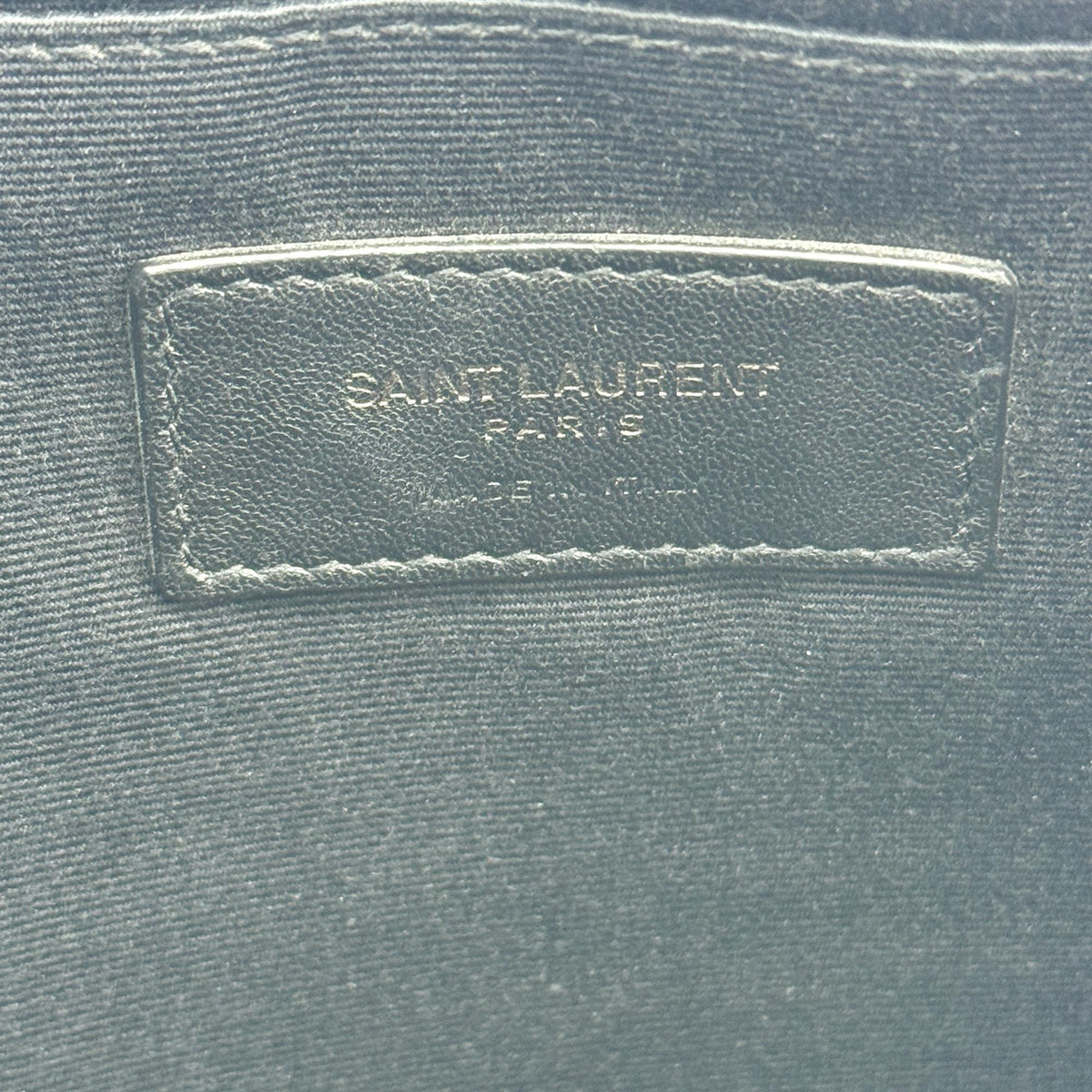 Saint Laurent Classic Monogram Zip Leather Black Leather Clutche & Pouche Bag (Pre-Owned)