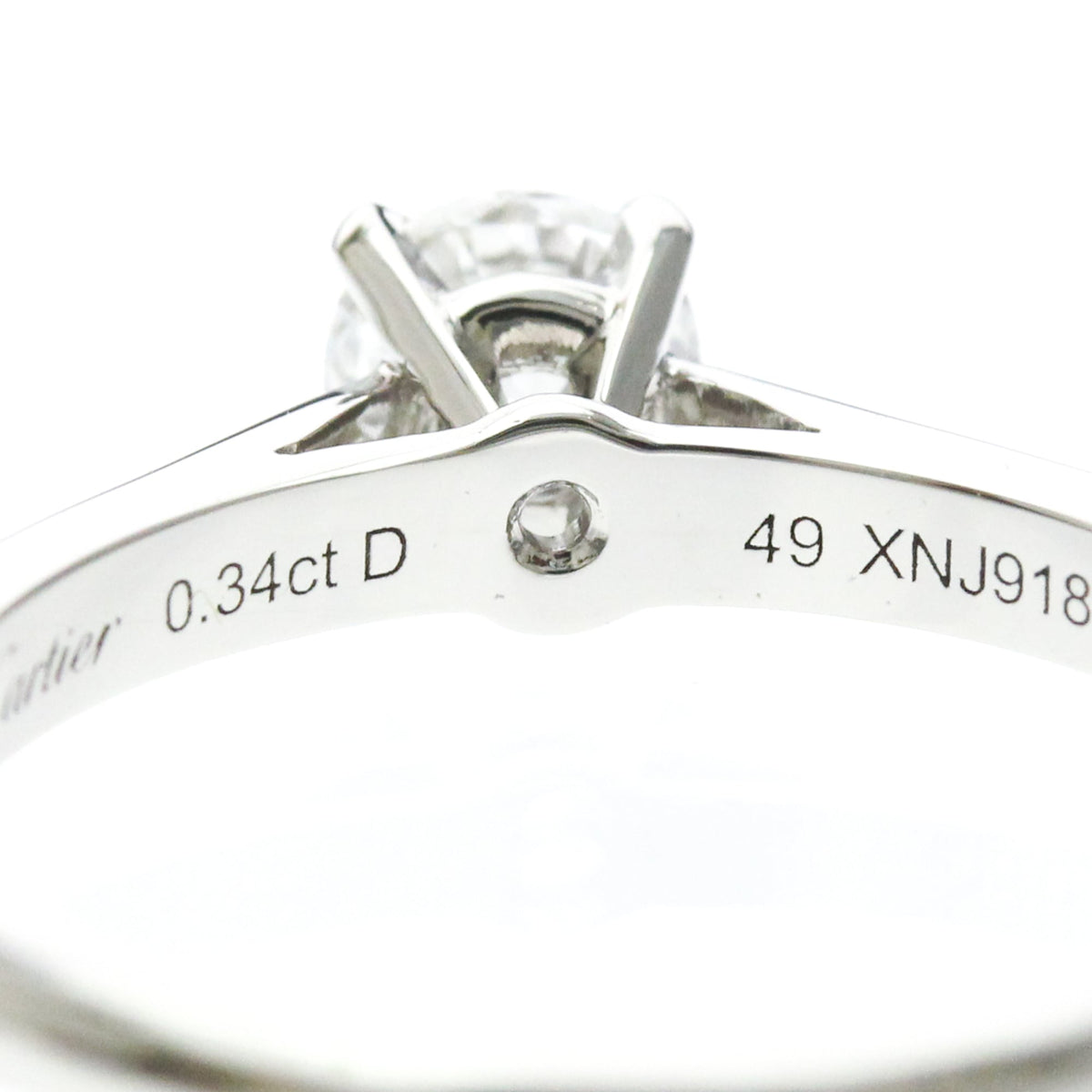 Cartier Solitaire 1895 18K White Gold With Rbc Diamond D/Vs1 Silver Platinum Ring Jewelry (Pre-Owned)