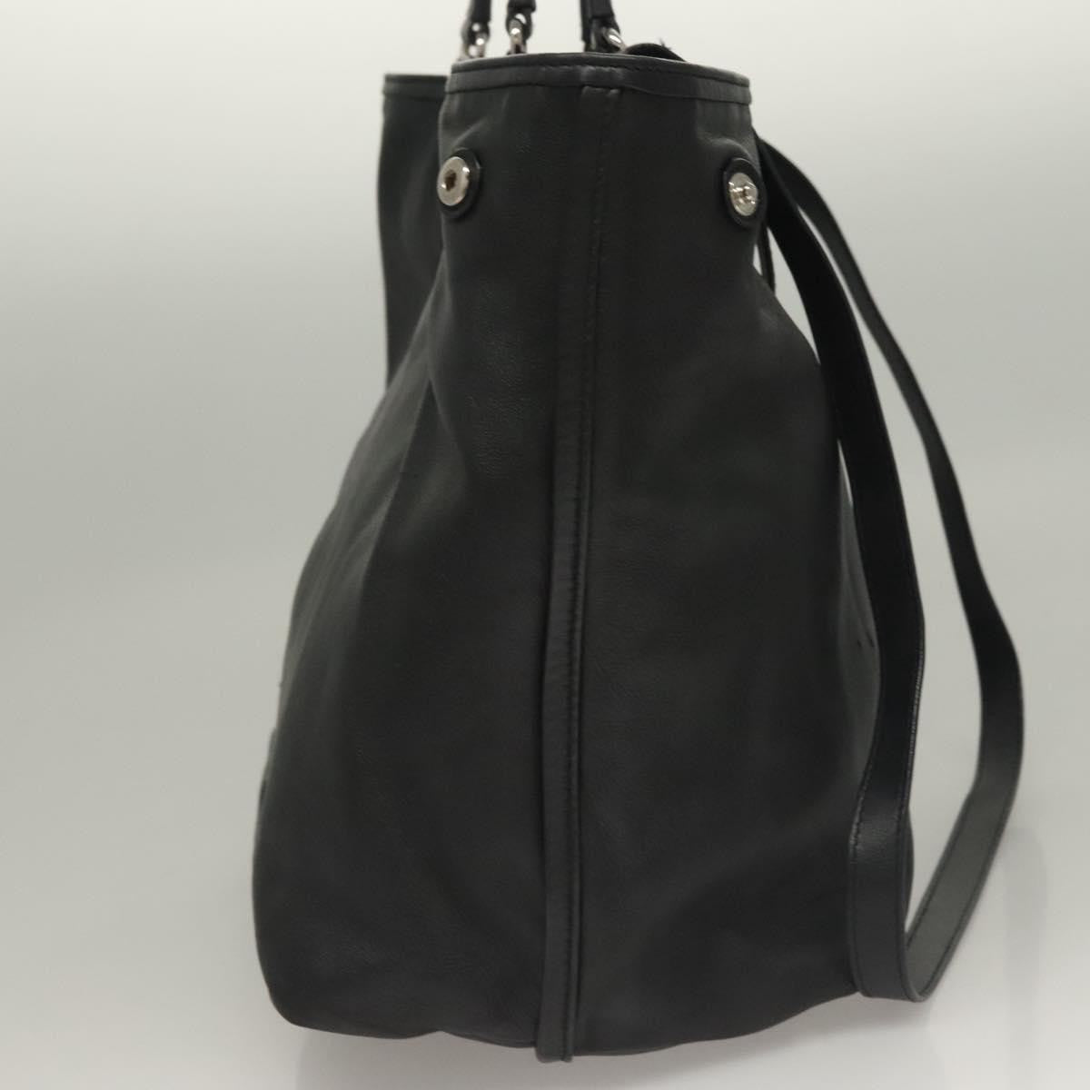 Salvatore Ferragamo Vara Bow Tote Leather Black Leather Tote Bag Bag (Pre-Owned)