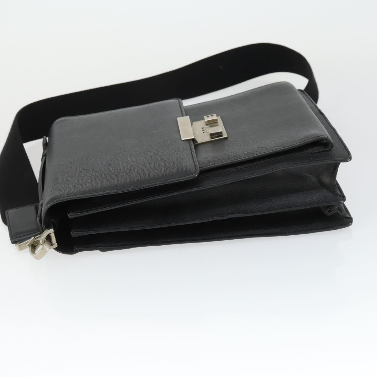Bally Vintage Leather Black Leather Shoulder Bag Bag (Pre-Owned)