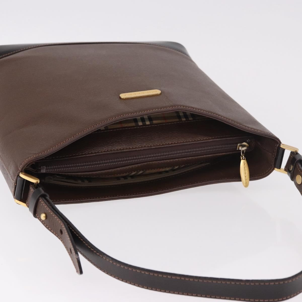 Burberry Vintage Leather Brown Leather Shoulder Bag Bag (Pre-Owned)