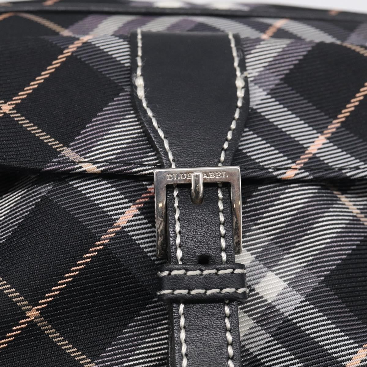 Burberry Nova Check Blue Label Nylon Black Nylon Shoulder Bag Bag (Pre-Owned)