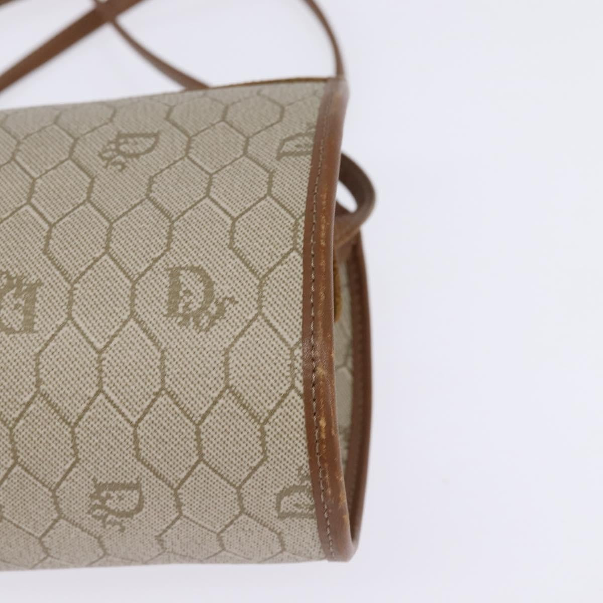 Christian Dior Vintage Honeycomb Canvas And Leather Beige Canvas Bag (Pre-Owned)