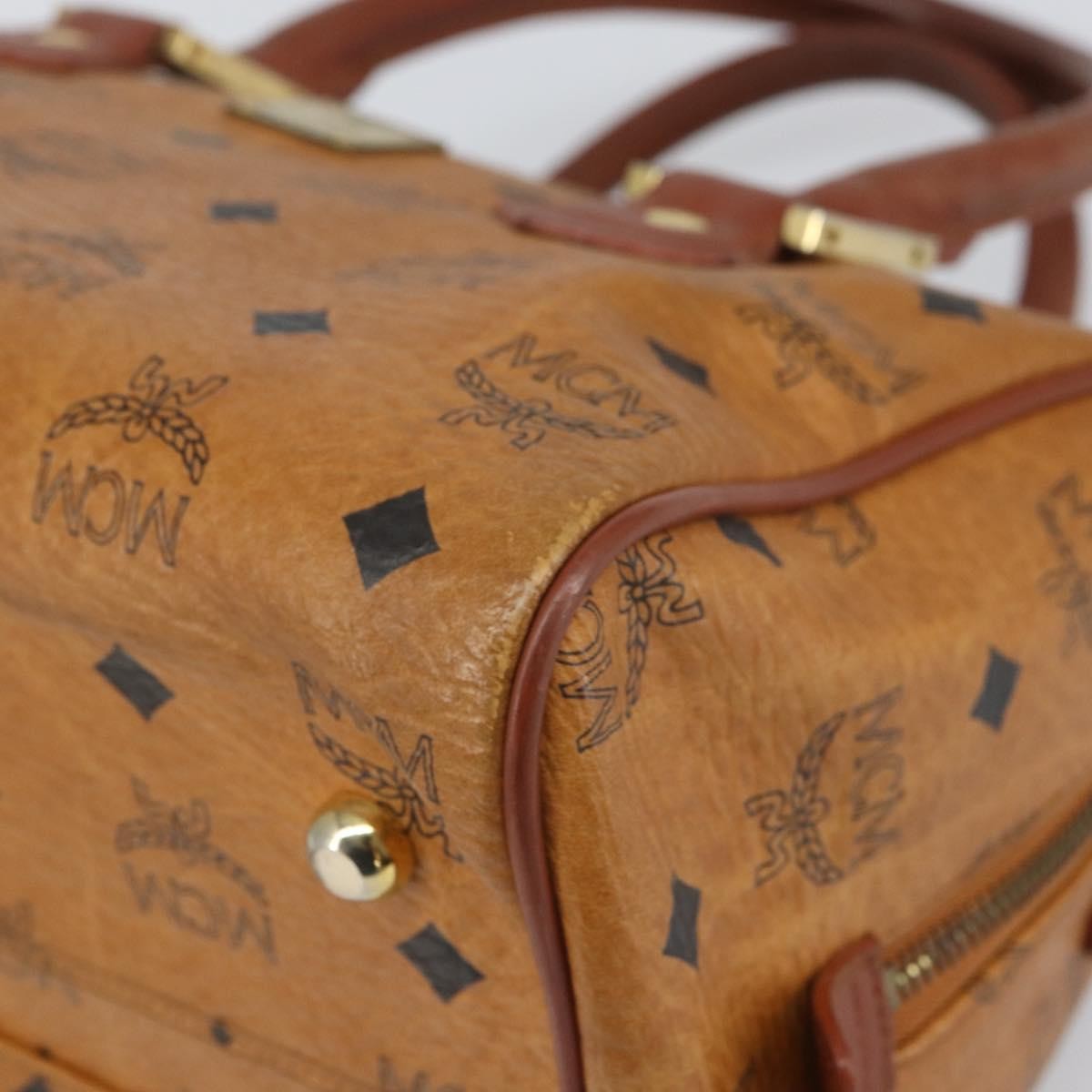 MCM Visetos Logogramme Leather Brown Leather Handbag (Pre-Owned)