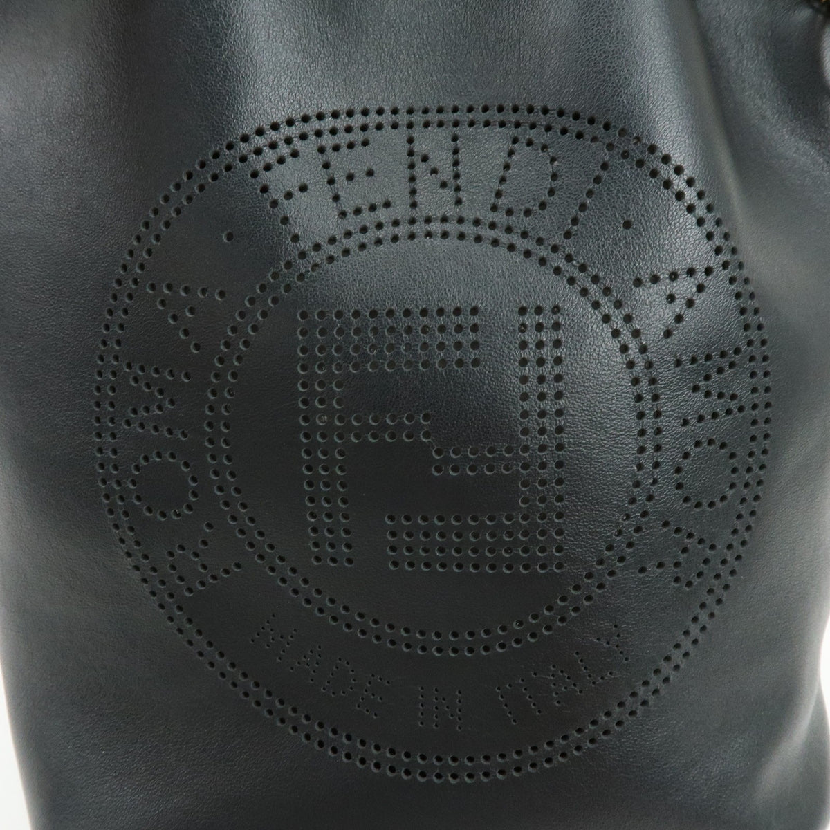Fendi Mon Tresor Bucket Perforated Leather Black Leather Handbag (Pre-Owned)