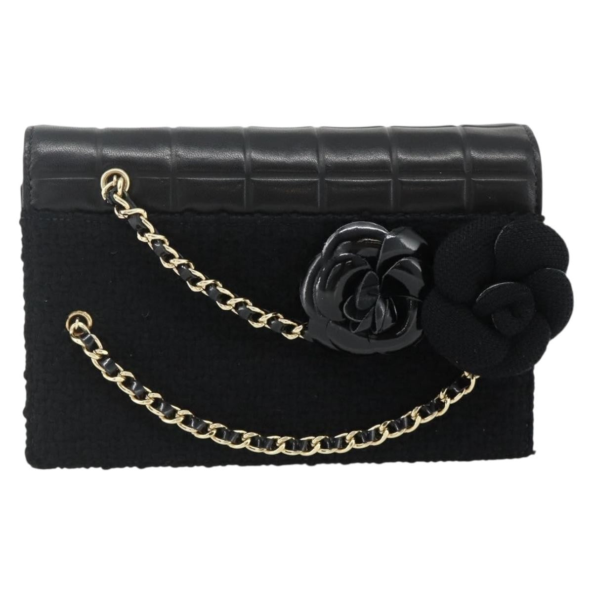 Chanel Flap Clutch Leather Black Leather Clutche & Pouche Bag (Pre-Owned)