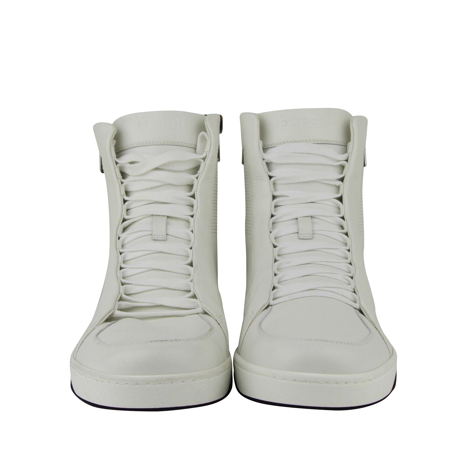 Gucci Zip Up Black / White Suede / Leather Hi Top Sneakers 386743 9072