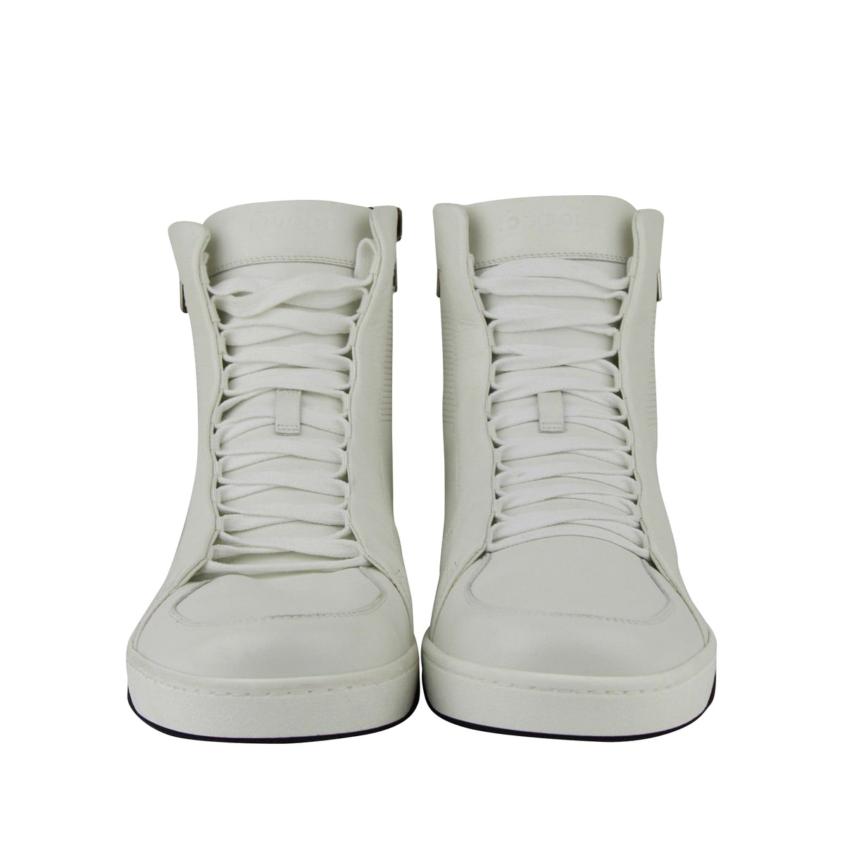 Gucci Men's Zip Up Black / White Suede / Leather Hi Top Sneakers (Pre-Owned)