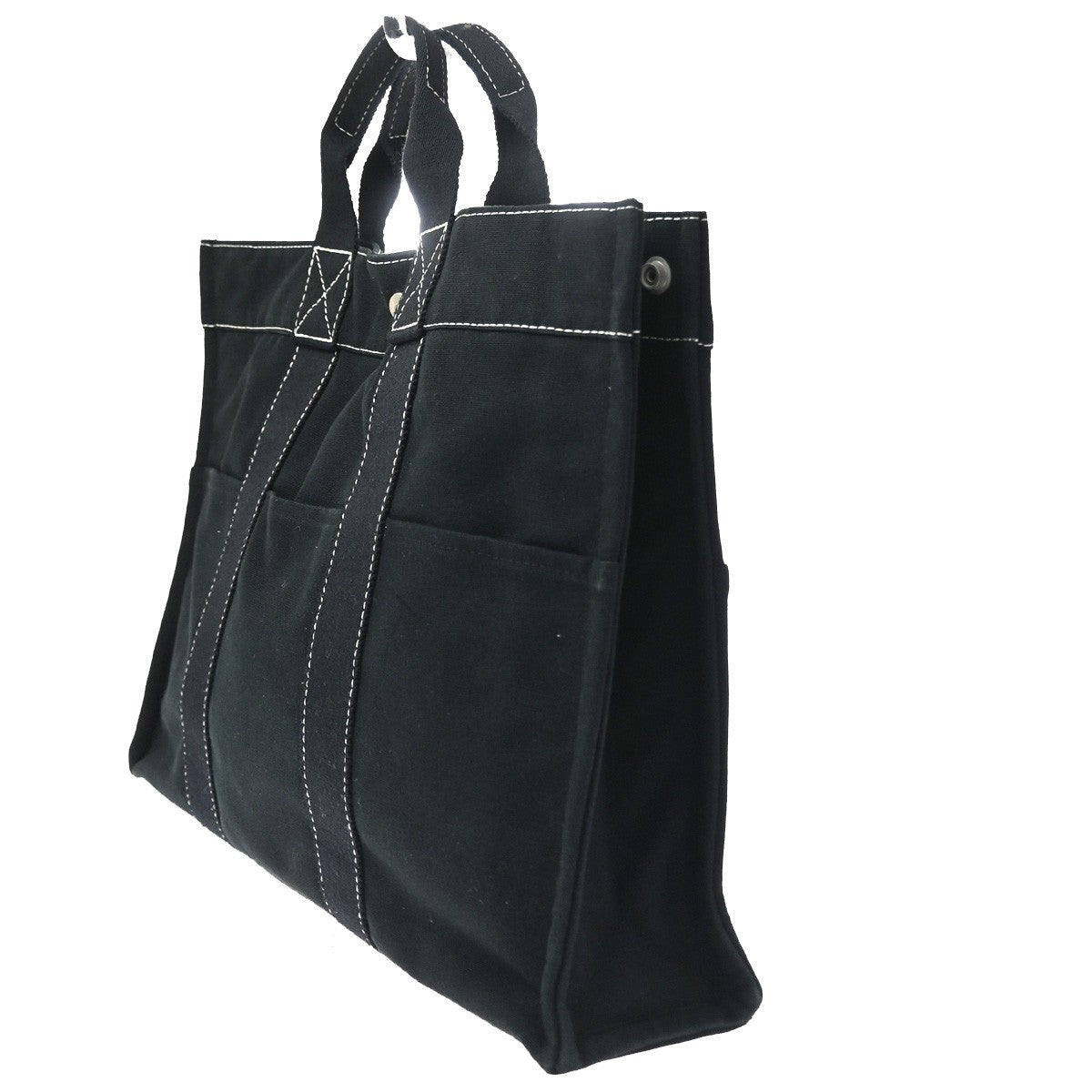 Hermes Fourre Tout Toile Black Cotton Tote Bag Bag (Pre-Owned)