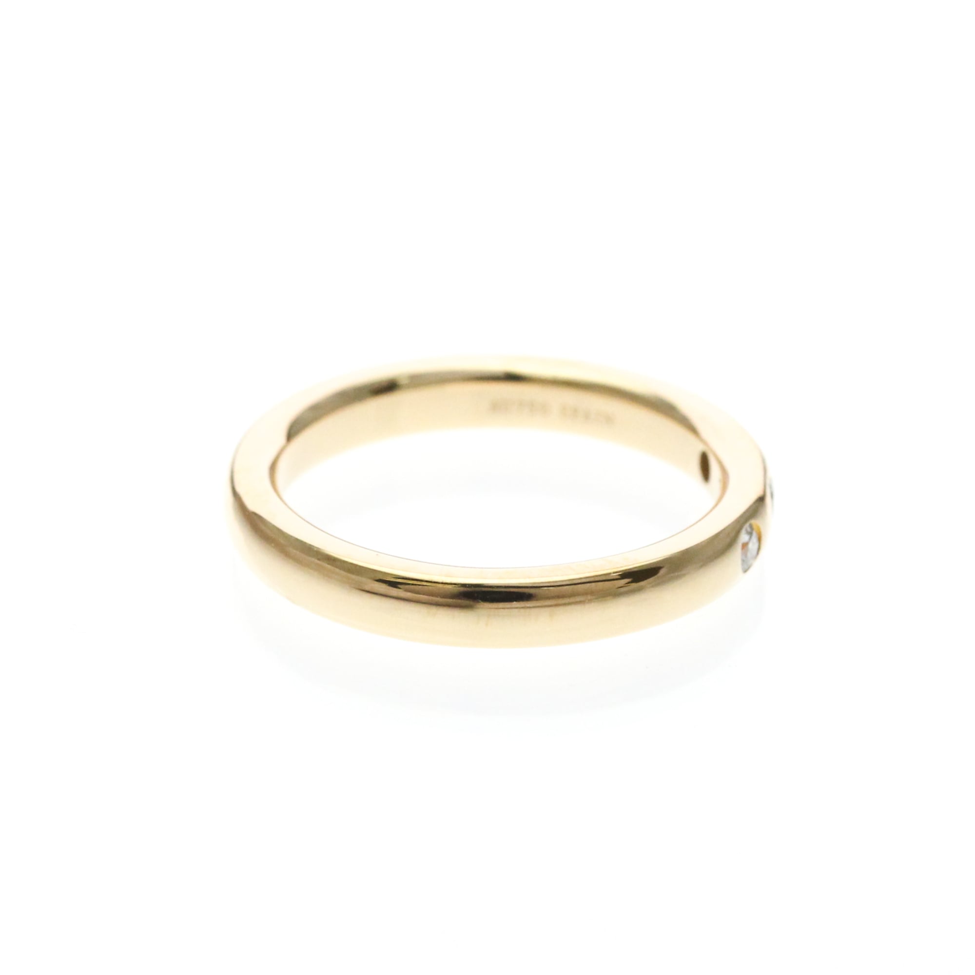 Tiffany & Co. Elsa Peretti 3 Diamond Stacking Band 18K Rose Gold With Diamonds Gold Rose_Gold Ring Jewelry (Pre-Owned)
