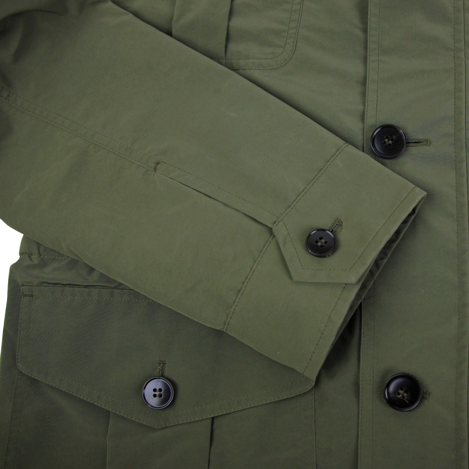 Gucci Men's Soft Popeline Army Green Polyester Polyamide Peacoat
