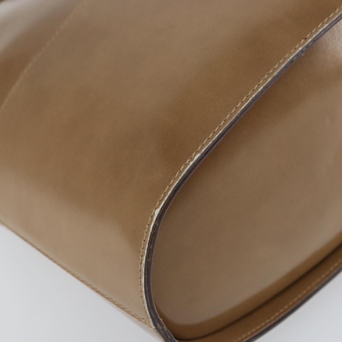 Salvatore Ferragamo Vintage Chain Patent Leather Beige Patent_Leather Shoulder Bag Bag (Pre-Owned)