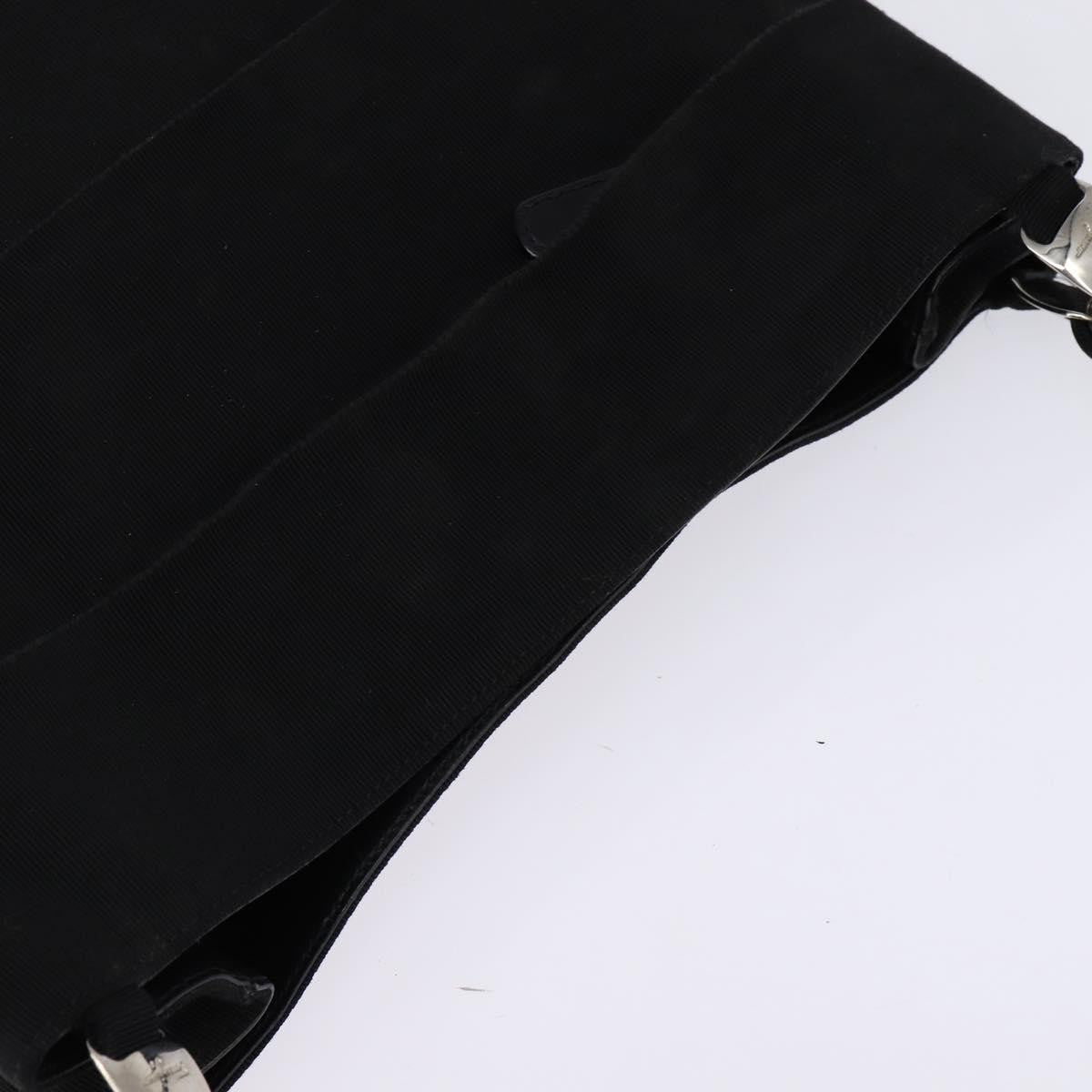 Salvatore Ferragamo Vala Canvas Black Canvas Shoulder Bag Bag (Pre-Owned)