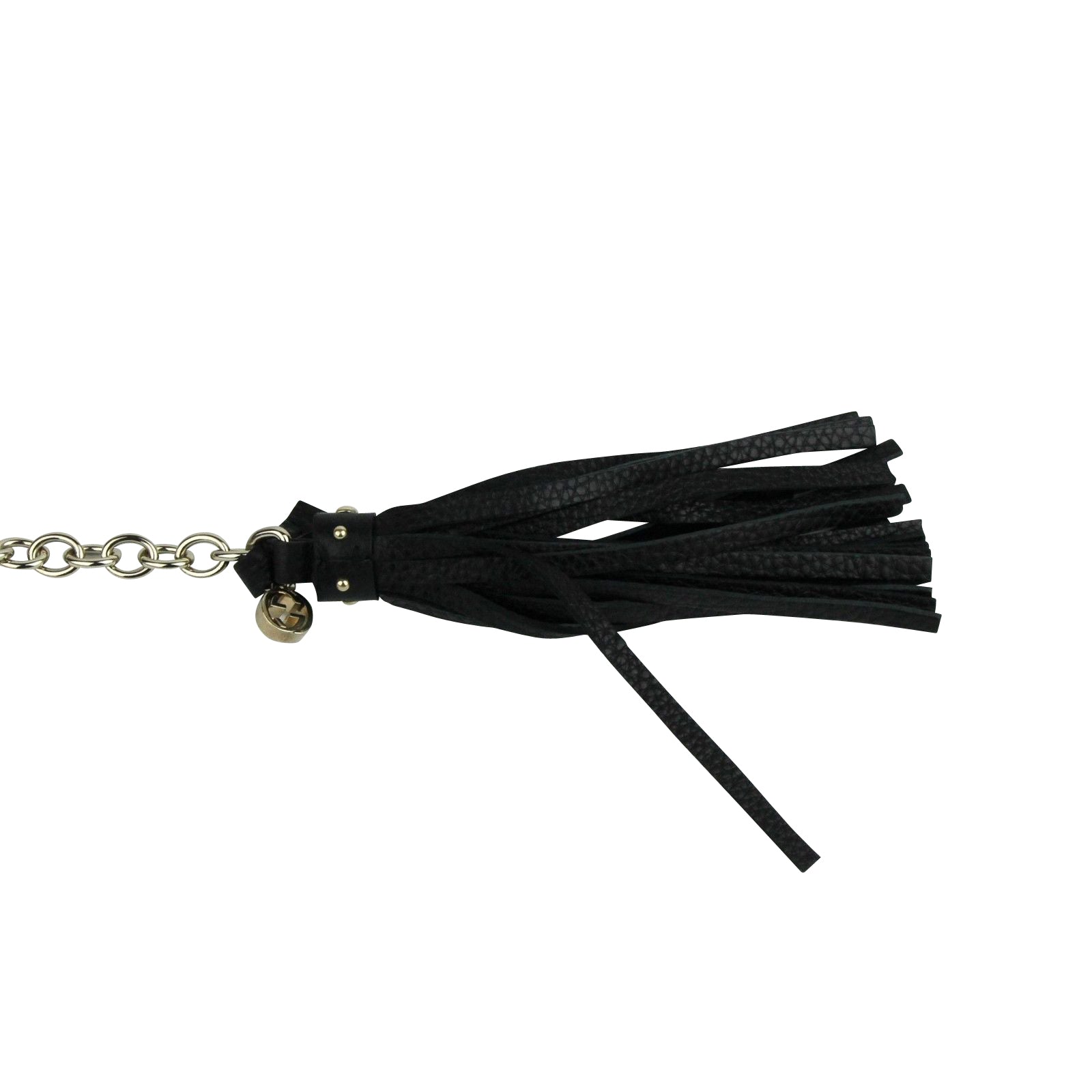 Gucci Women's Chain Tassel Gold / Black Leather Belt 388992 8061