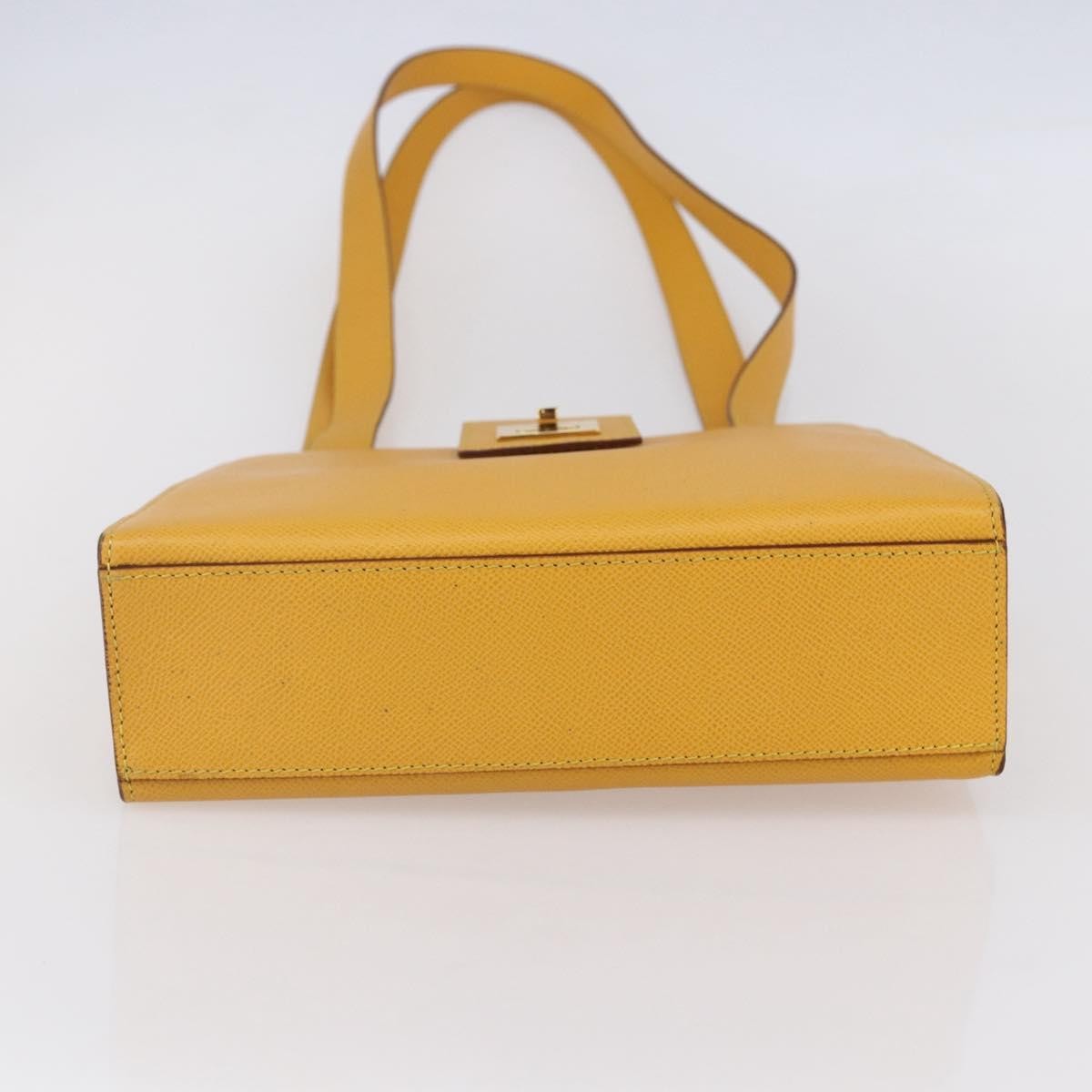 Celine Vintage Leather Yellow Leather Shoulder Bag Bag (Pre-Owned)
