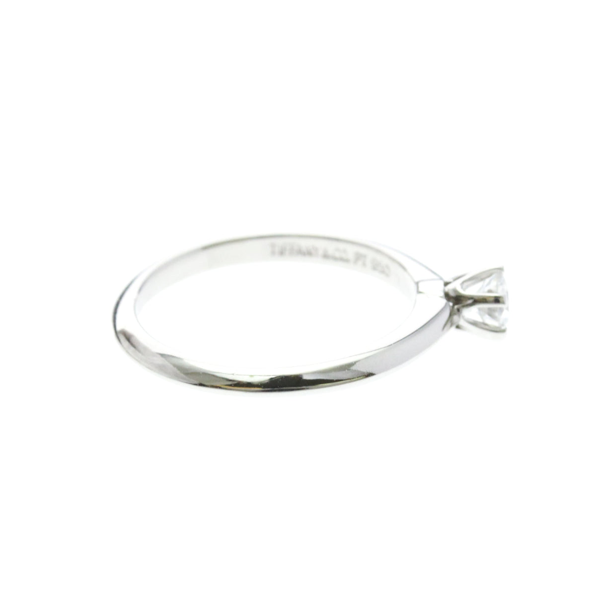 Tiffany & Co. Tiffany Setting Solitaire Platinum With Rbc Diamond G/Vvs2 Silver Platinum Ring Jewelry (Pre-Owned)
