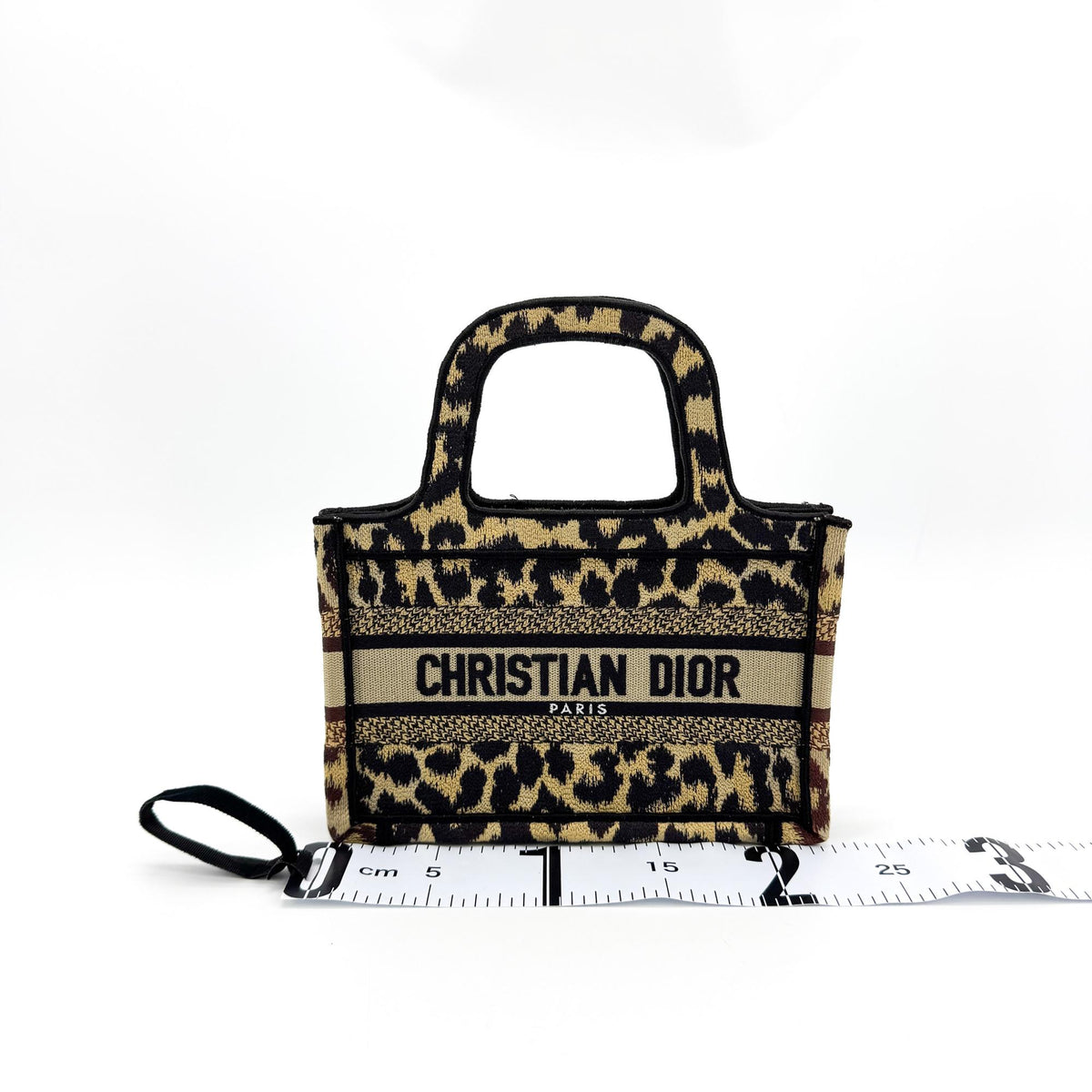 Christian Dior Book Mizza Embroidered Canvas Black Canvas Tote Bag Bag (Pre-Owned)