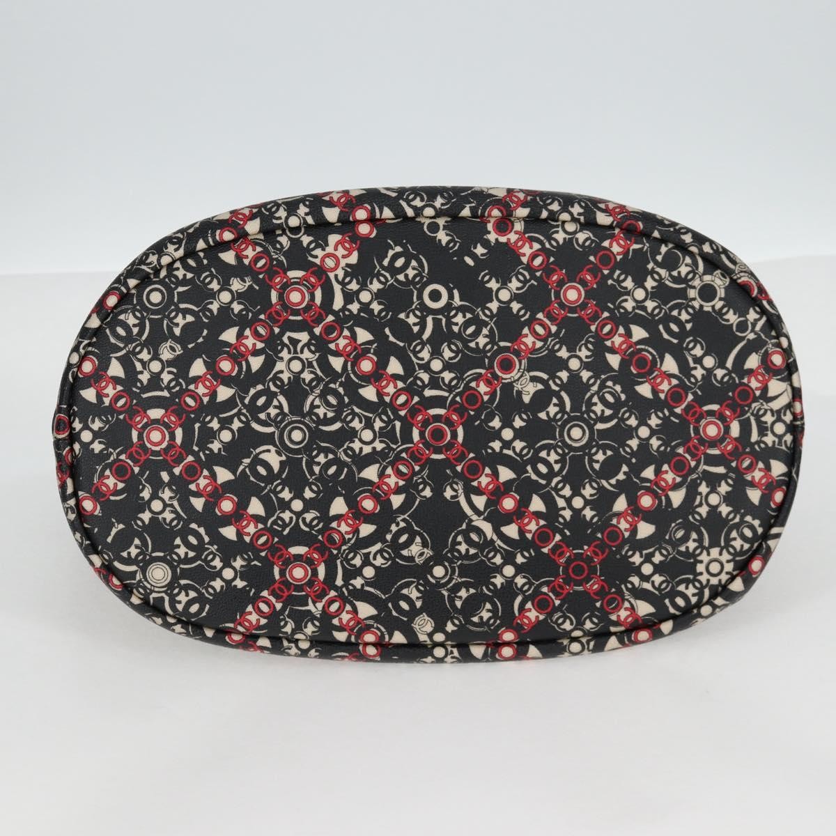 Chanel Optic Coco Bowler Printed Coated Canvas With Caviar Black Canvas Handbag (Pre-Owned)
