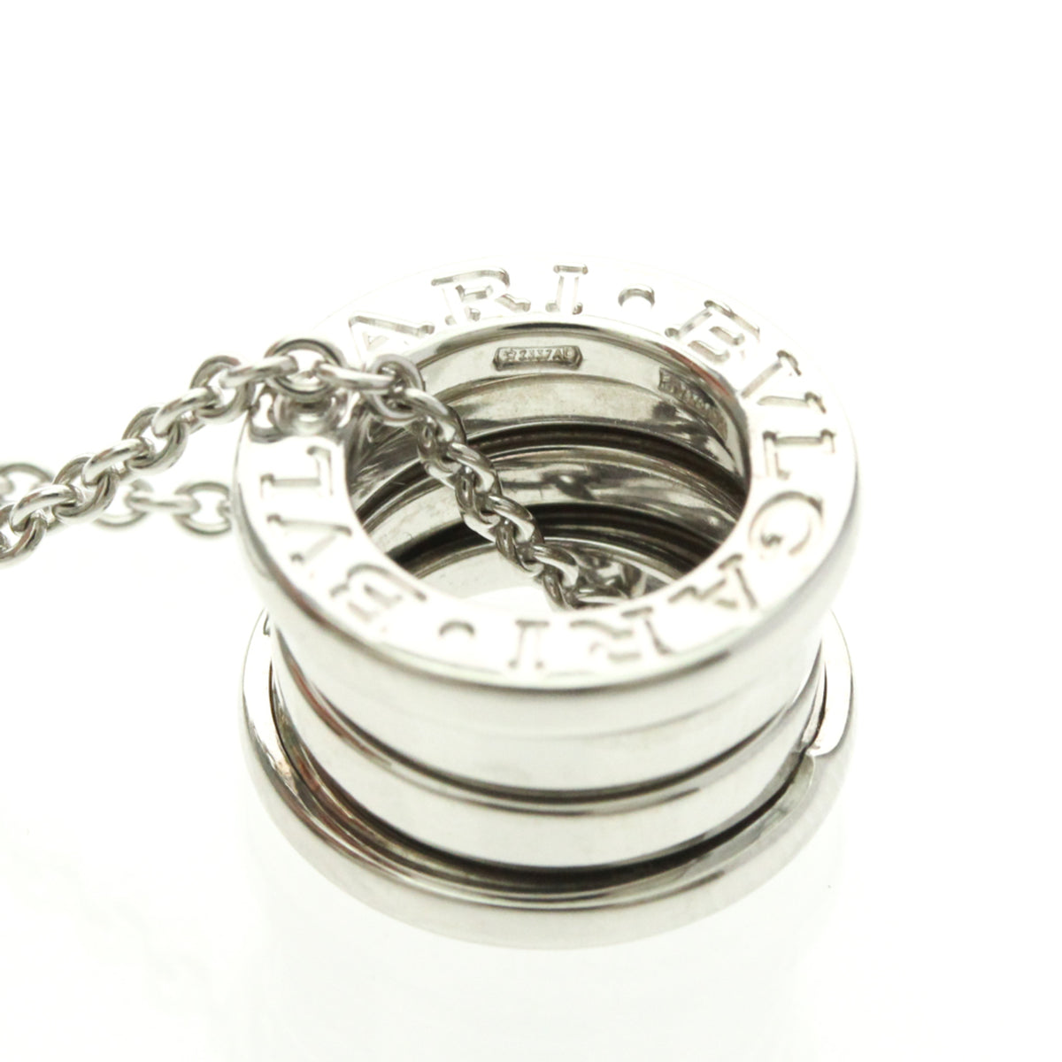 Bvlgari B.Zero1 Pendant 18K White Gold Silver White_Gold Necklace Jewelry (Pre-Owned)