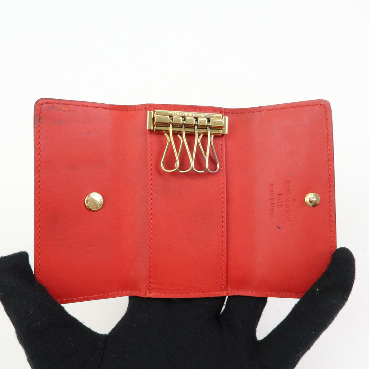 Louis Vuitton Multiclés 4 Cuir Verni Red Patent_Leather Wallets Accessory (Pre-Owned)