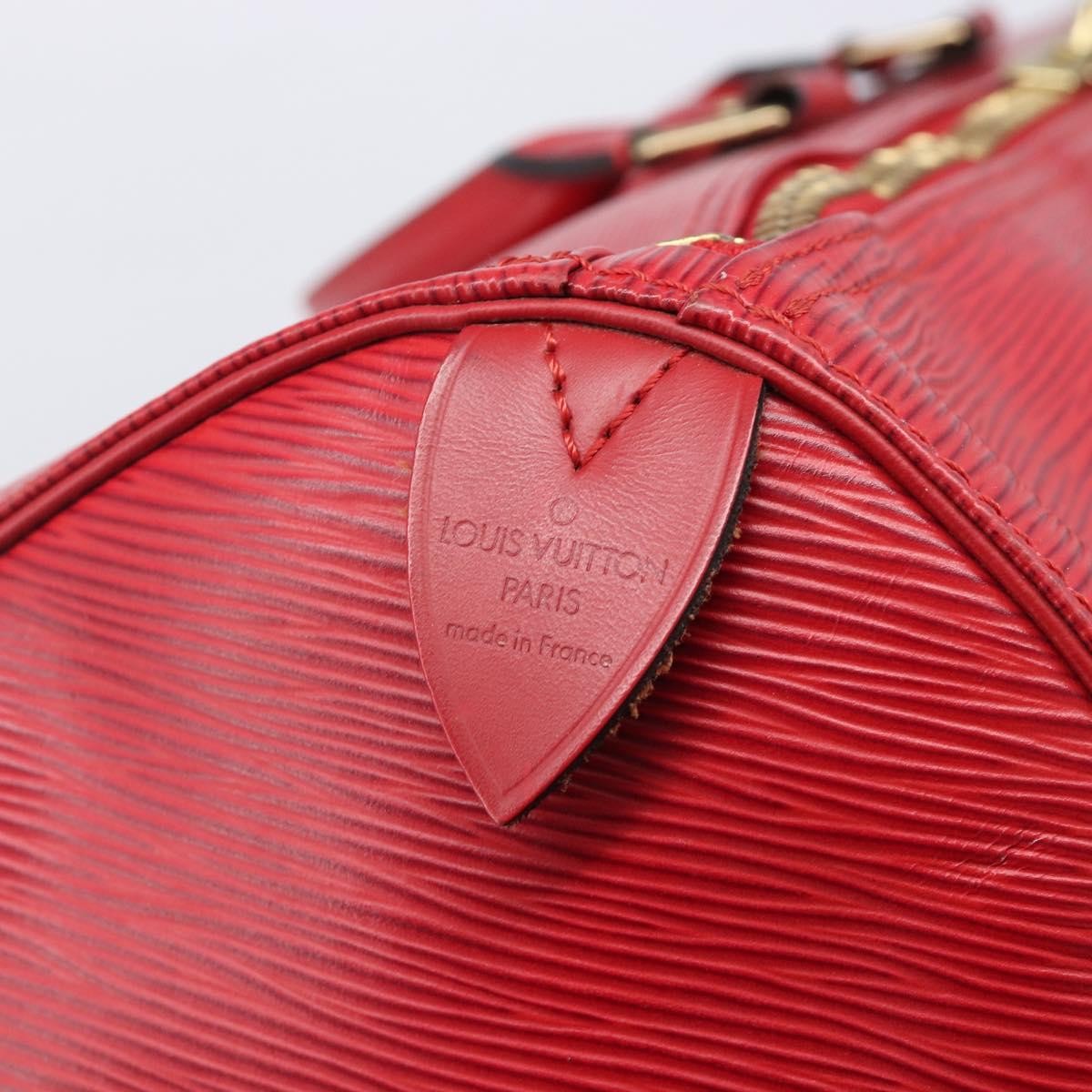 Louis Vuitton Keepall Epi Leather Red Leather Travel Bag Bag (Pre-Owned)