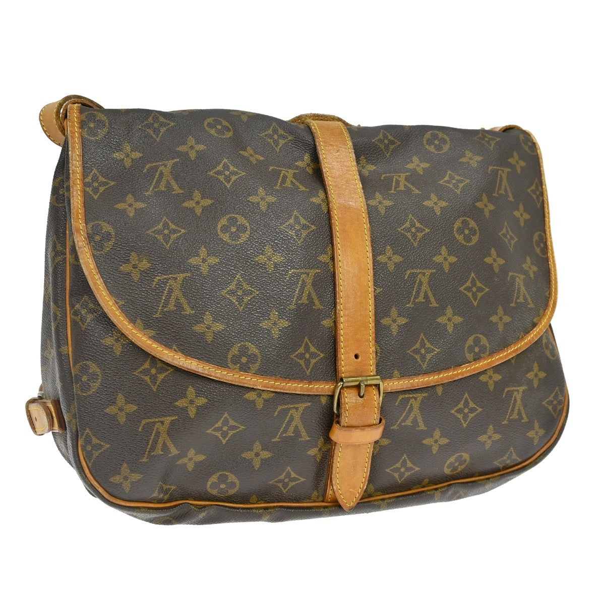 Louis Vuitton Saumur Monogram Canvas Brown Canvas Handbag (Pre-Owned)