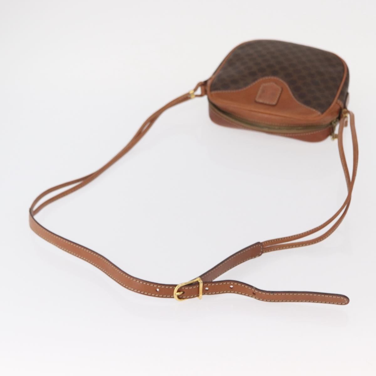 Celine Vintage Macadam Canvas And Leather Brown Canvas Shoulder Bag Bag (Pre-Owned)