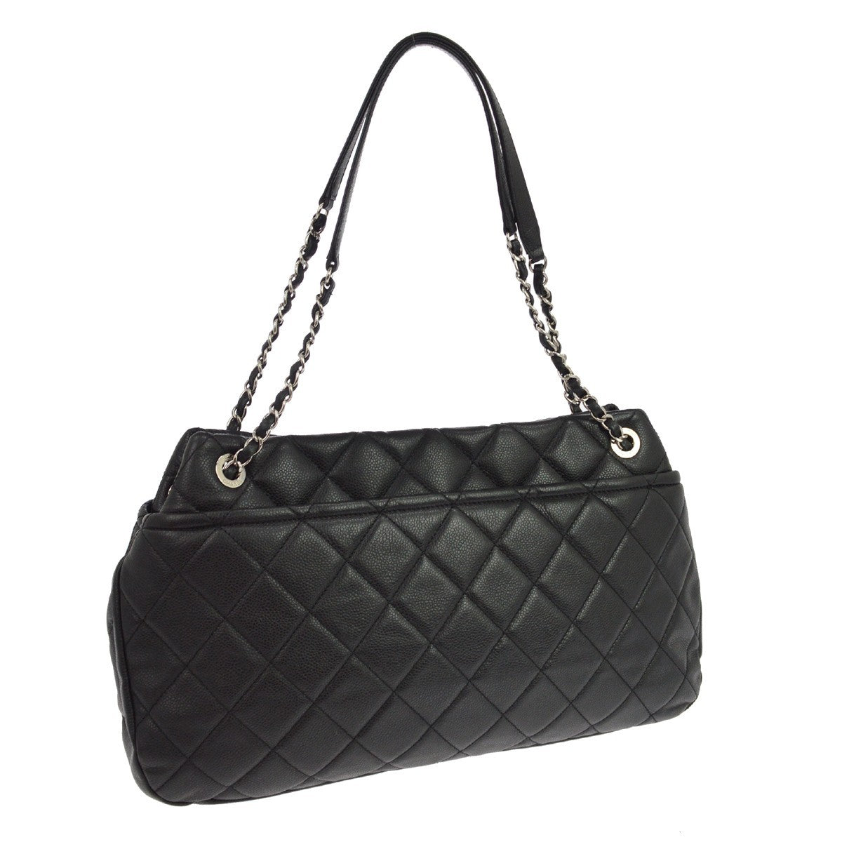 Chanel Timeless Cc Soft Quilted Caviar Black Leather Tote Bag Bag (Pre-Owned)