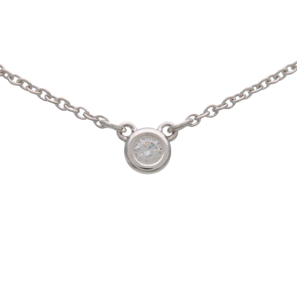 Tiffany & Co. Elsa Peretti Diamonds By The Yard Pendant Sterling Silver With Diamond Silver Sterling_Silver Necklace Jewelry (Pre-Owned)