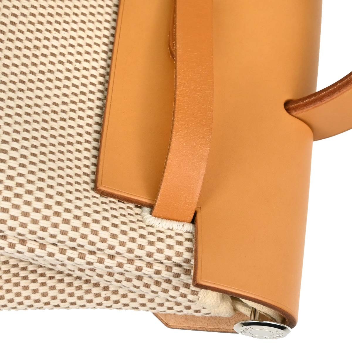 Hermes Vintage Herbag A Dos Toile And Leather Beige Canvas Backpack Bag (Pre-Owned)