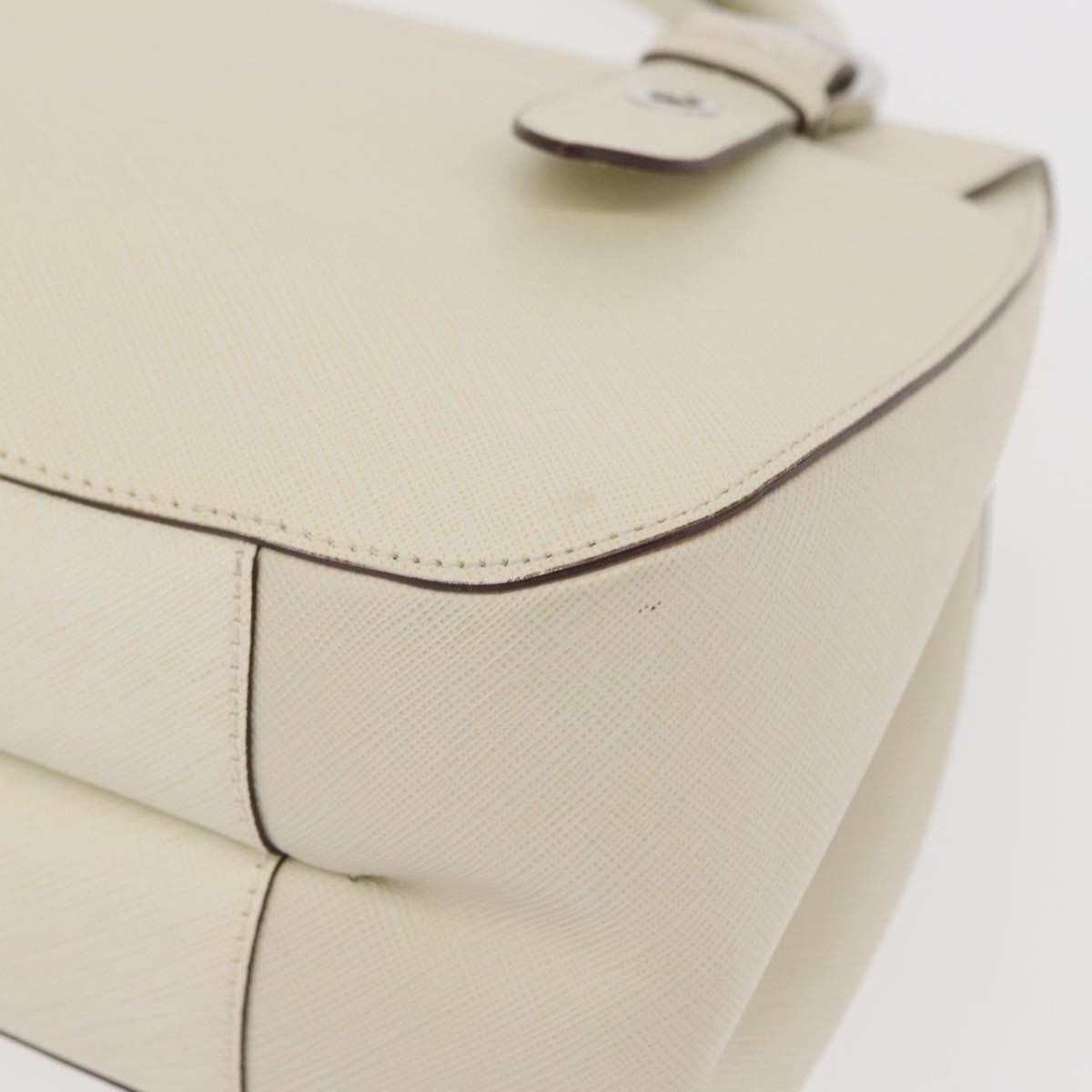 Salvatore Ferragamo Gancini Leather White Leather Shoulder Bag Bag (Pre-Owned)