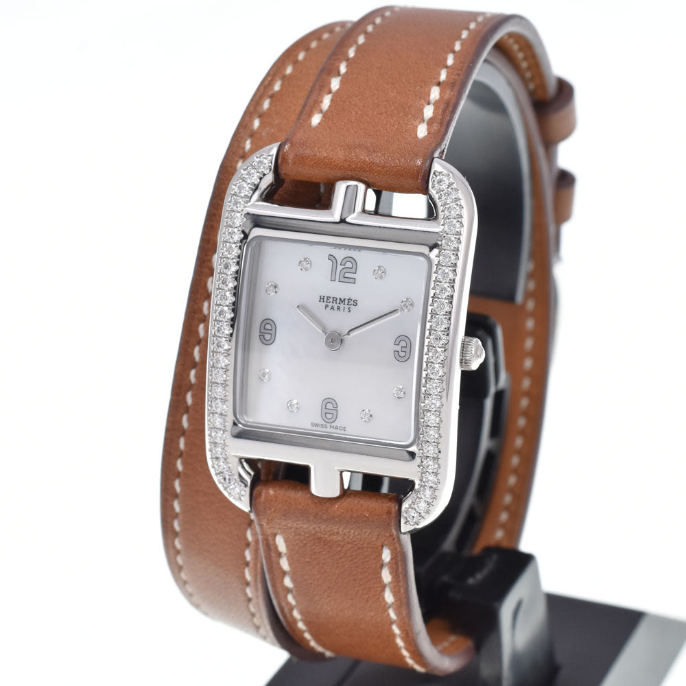 Hermes Cape Cod Double Tour Quartz Stainless Steel And Leather Watch (Pre-Owned)