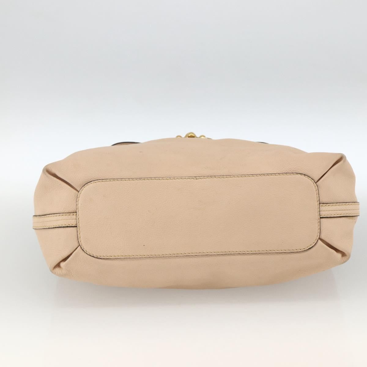 Chloe Elsie Convertible Satchel Leather Beige Leather Handbag (Pre-Owned)