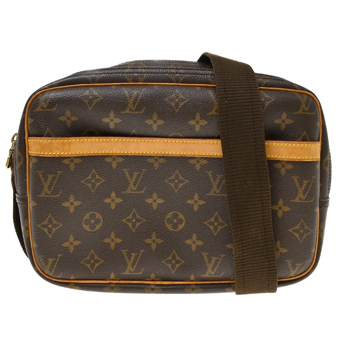 Louis Vuitton Reporter Monogram Canvas Brown Canvas Shoulder Bag Bag (Pre-Owned)