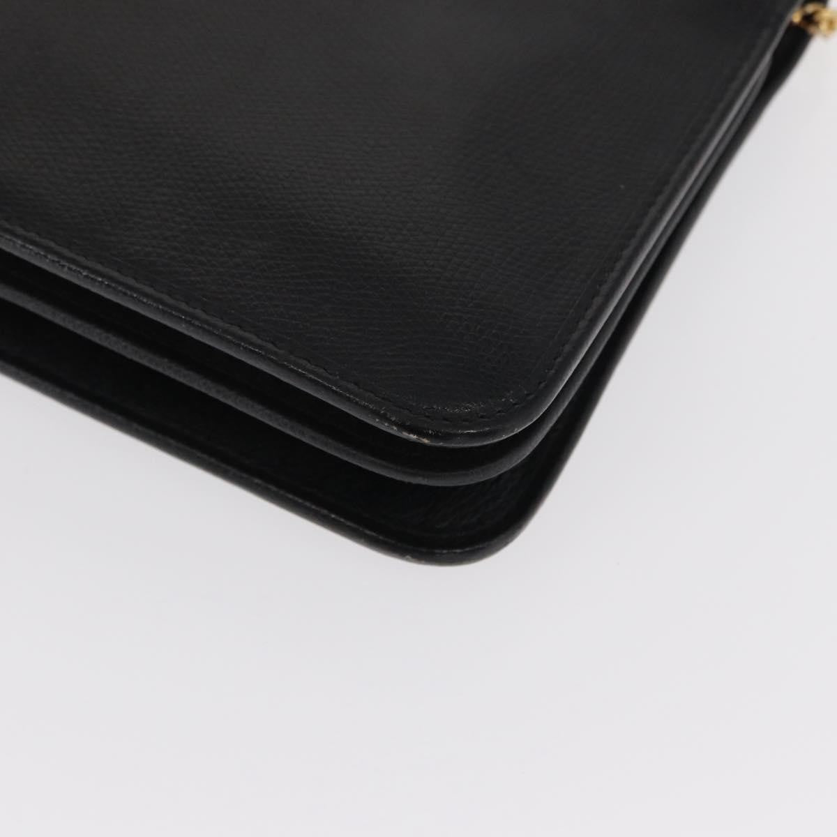Christian Dior Vintage Chain Flap Leather Black Leather Shoulder Bag Bag (Pre-Owned)