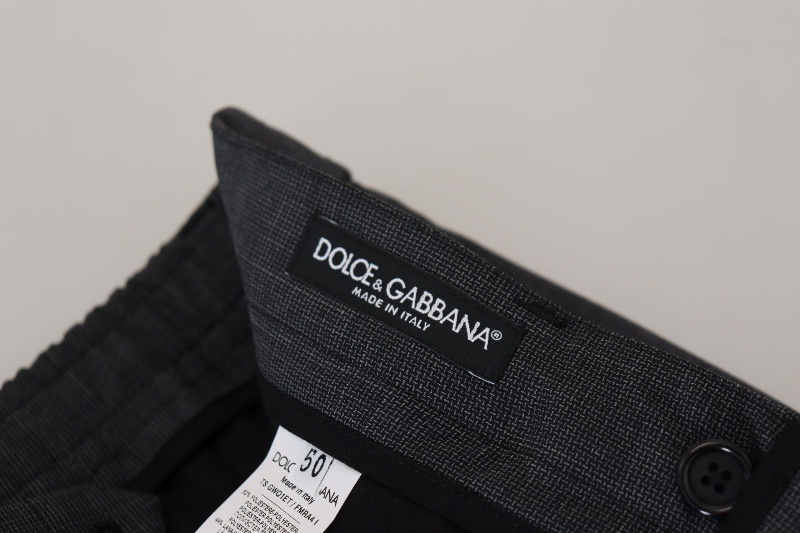 Dolce & Gabbana Gray Checked Cargo Trousers Stretch Men's Pants