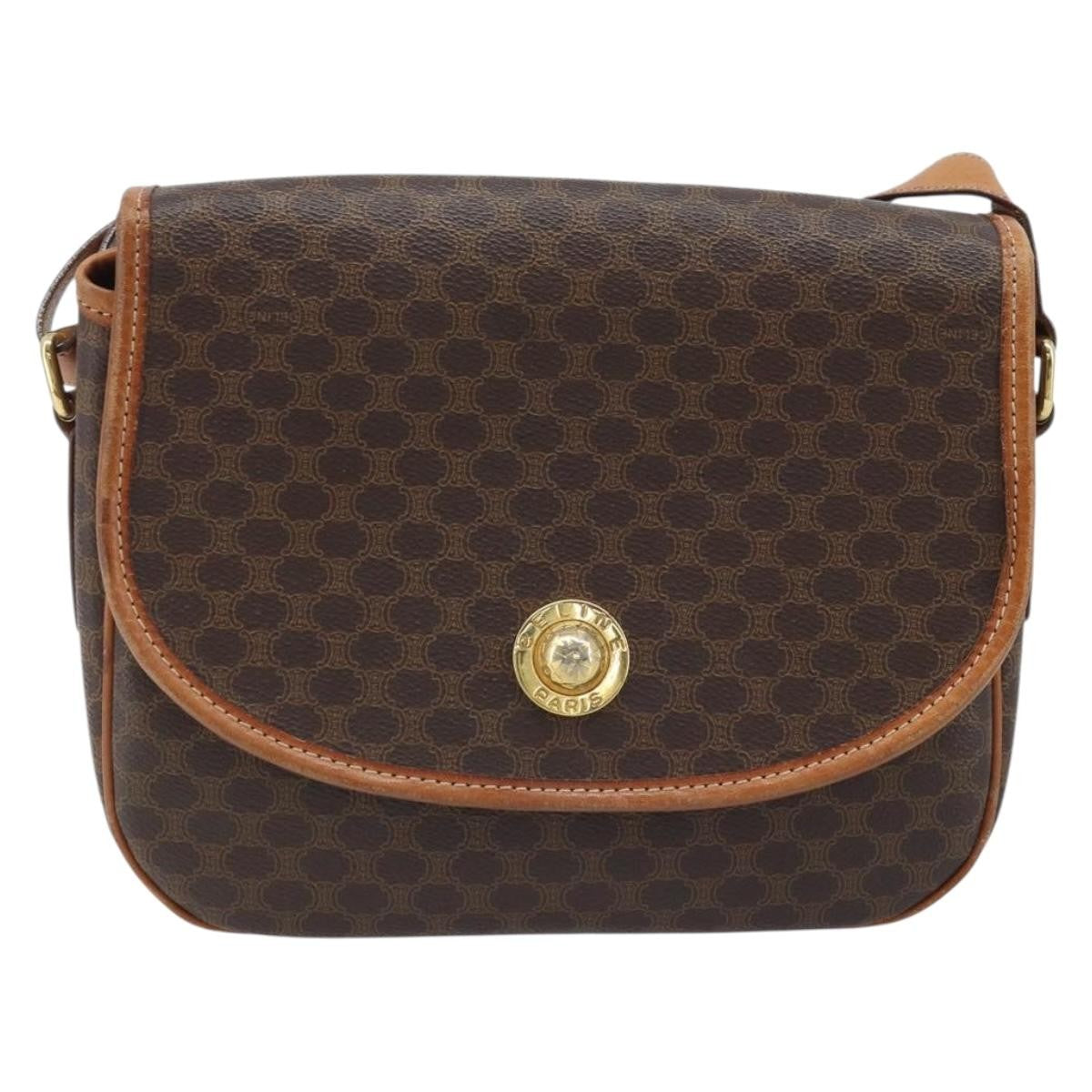 Celine Vintage Macadam Canvas Brown Canvas Backpack Bag (Pre-Owned)