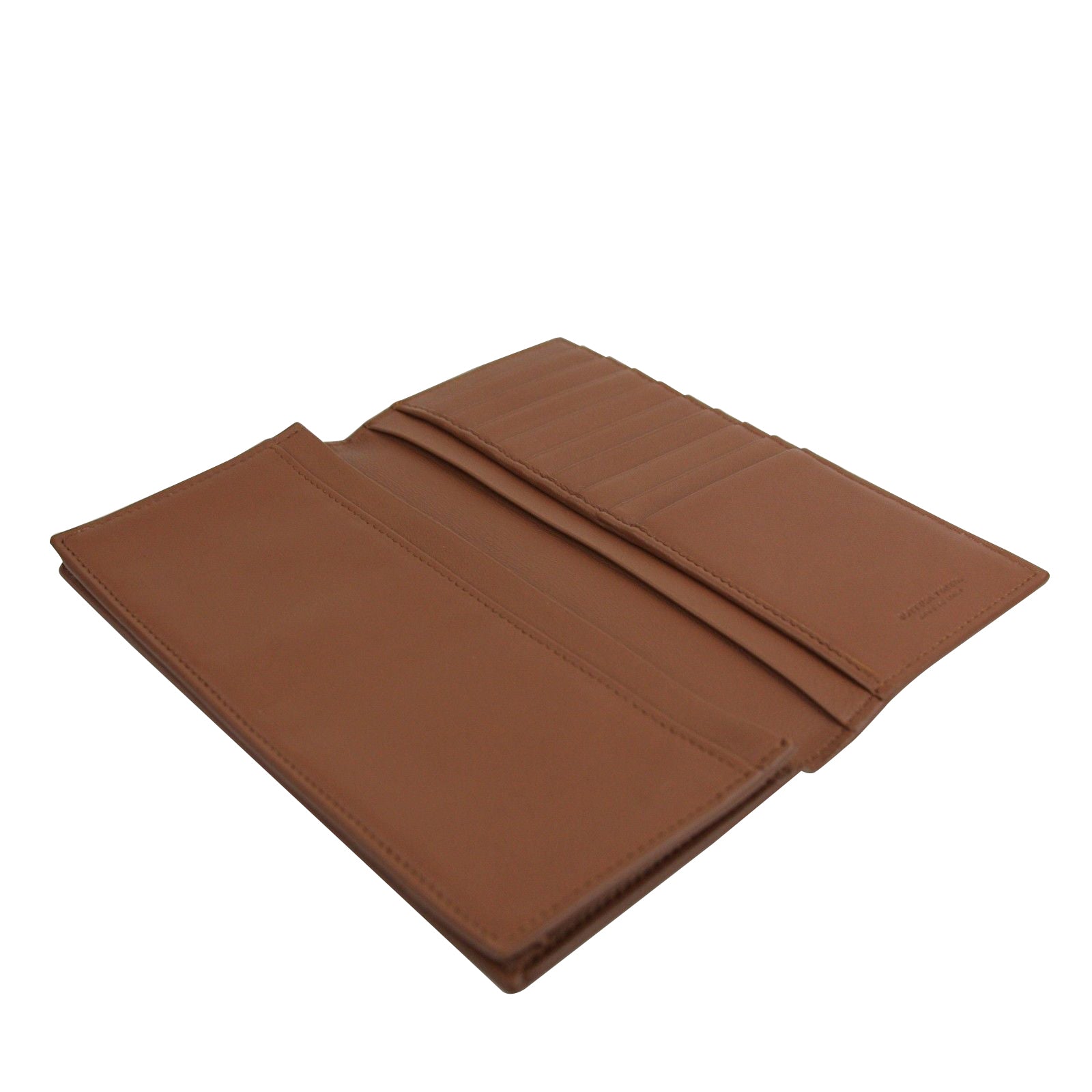 Bottega Veneta Men's Woven Brown Medium Leather Long Bifold Wallet 390878 2531