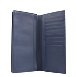 Bottega Veneta Men's Intercciaco Navy Blue Leather Long Bifold Wallet 390878 4111